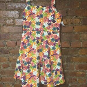 Bright Floral Sundress with Multicolor Flower Print